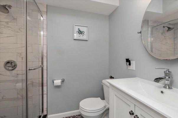 Bathroom, Glass Shower, Interior, Marble Walls