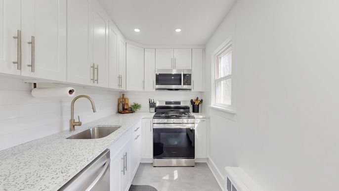 Interior, Kitchen, Recessed Lighting, Stainless Steel Appliances