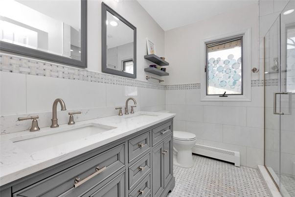 Bathroom, Dual Sink Vanities, Glass Shower, Interior