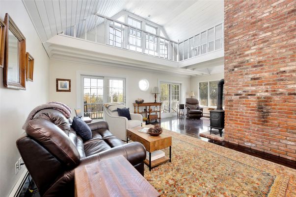 Interior, Living room, Stone Walls, Wood Texture Flooring