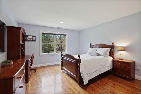 Bedroom, Home Office, Interior, Recessed Lighting, Wood Texture Flooring