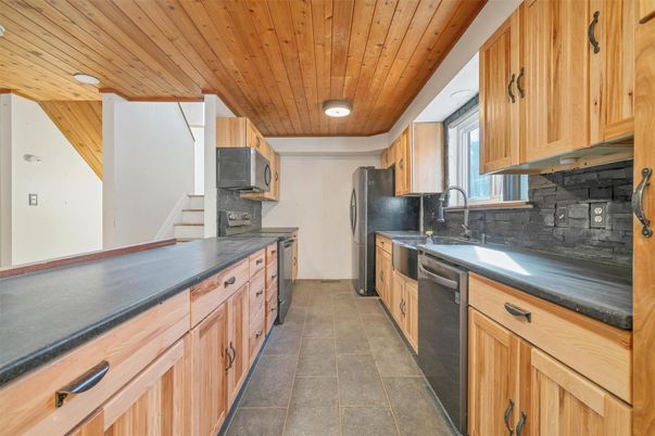 Interior, Kitchen, Recessed Lighting, Wooden Ceilings