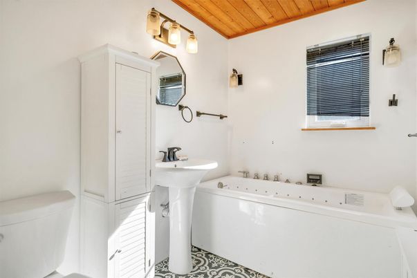 Bathroom, Interior, Washer, Wooden Ceilings