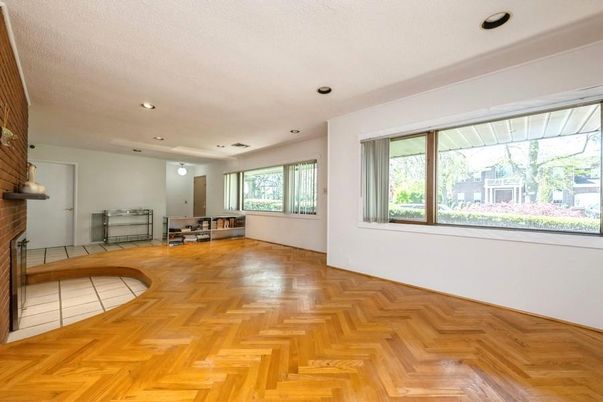 Empty room, Fireplace, Interior, Recessed Lighting, Wood Texture Flooring