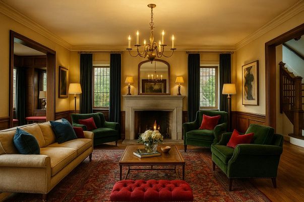 Chandelier, Fireplace, Interior, Living room, Wood Texture Flooring