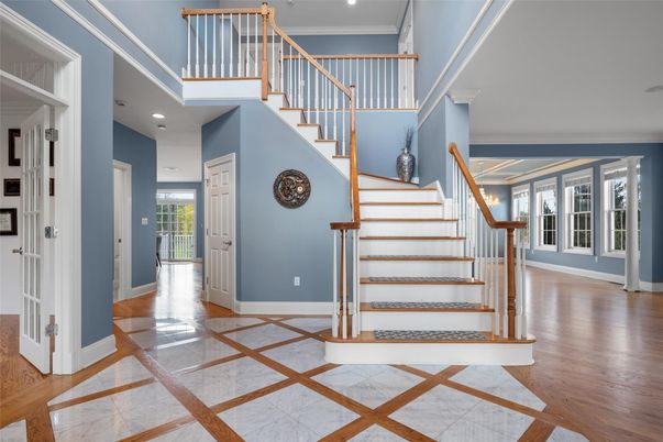 Interior, Marble, Recessed Lighting, Wood Texture Flooring