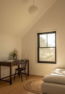 Home Office, Interior, Pendant Lights, Wood Texture Flooring