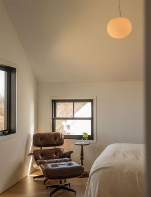 Home Office, Interior, Pendant Lights, Wood Texture Flooring