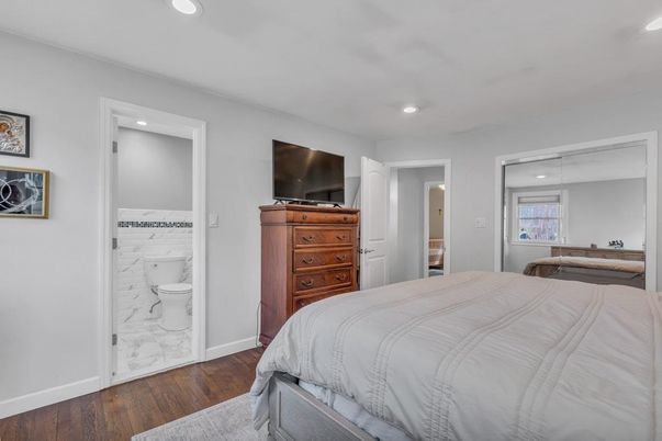 Bedroom, Interior, Marble, Recessed Lighting, Wood Texture Flooring