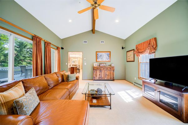 Interior, Living room, Recessed Lighting, Wooden Beams