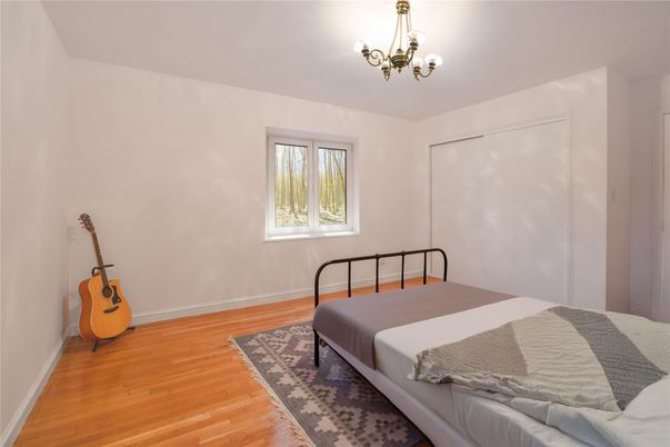 Bedroom, Chandelier, Interior, Wood Texture Flooring