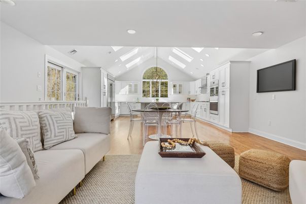 Interior, Kitchen, Living room, Recessed Lighting, Wood Texture Flooring
