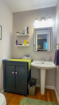 Bathroom, Dual Sink Vanities, Interior, Wood Texture Flooring