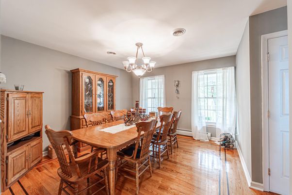 Chandelier, Dining room, Interior, Wood Texture Flooring