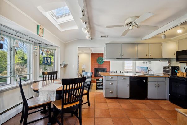 Dining room, Fireplace, Interior, Kitchen