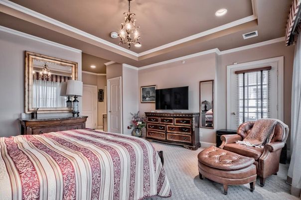 Bedroom, Chandelier, Interior, Recessed Lighting