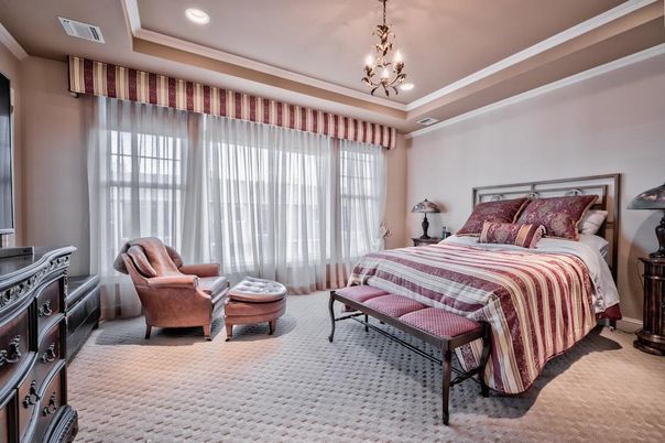 Bedroom, Chandelier, Interior, Recessed Lighting