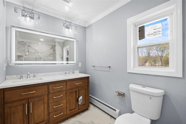 Bathroom, Dual Sink Vanities, Interior, Marble, Marble Walls