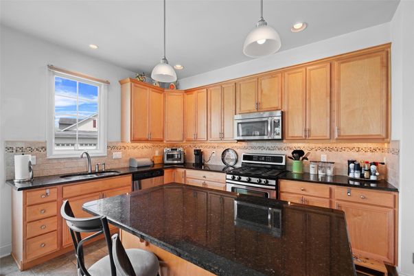 Interior, Kitchen, Pendant Lights, Recessed Lighting, Stainless Steel Appliances