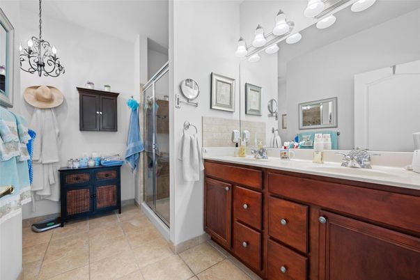 Bathroom, Dual Sink Vanities, Glass Shower, Interior