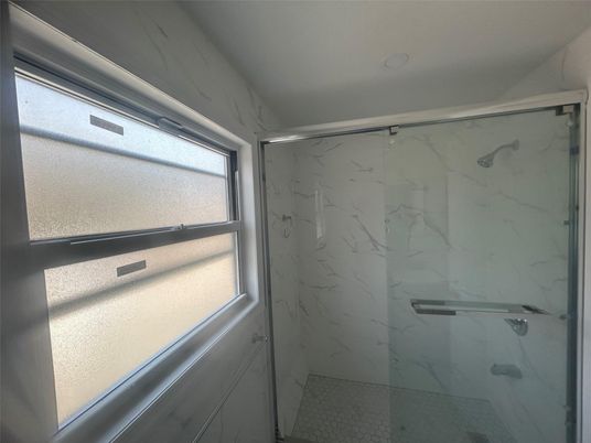 Bathroom, Glass Shower, Interior, Marble Walls