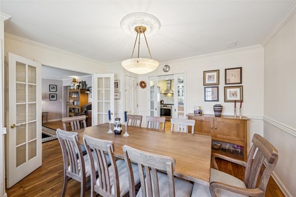 Dining room, Fireplace, Interior, Wood Texture Flooring