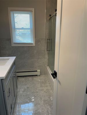 Bathroom, Glass Shower, Interior, Marble Walls