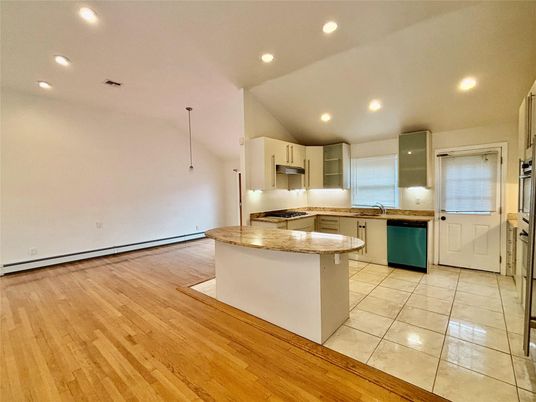 Interior, Kitchen, Recessed Lighting, Wood Texture Flooring