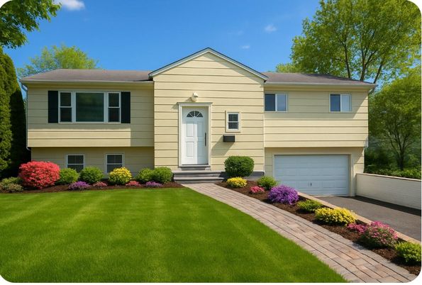 Attached, Exterior, Facade, Raised Ranch