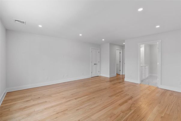 Empty room, Interior, Marble, Recessed Lighting, Wood Texture Flooring