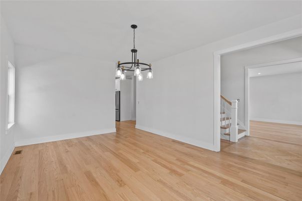 Empty room, Interior, Pendant Lights, Wood Texture Flooring