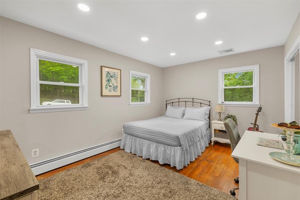 Bedroom, Home Office, Interior, Recessed Lighting, Wood Texture Flooring