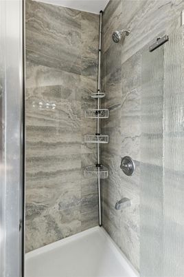 Bathroom, Glass Shower, Interior, Marble Walls