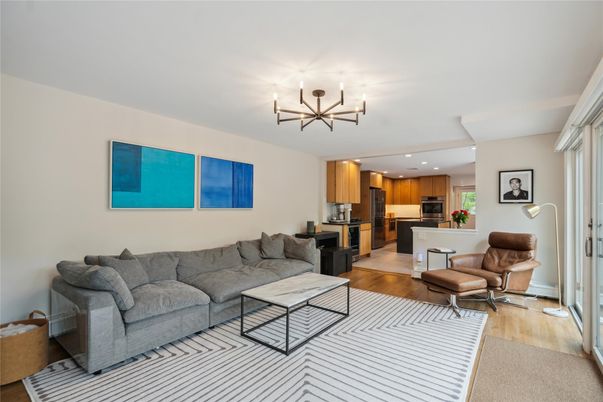 Interior, Kitchen, Living room, Pendant Lights, Recessed Lighting, Stainless Steel Appliances, Wood Texture Flooring