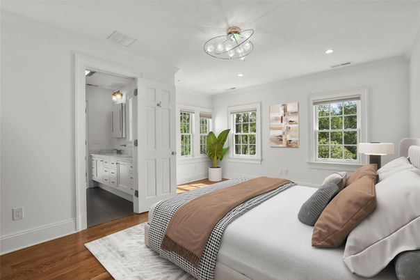 Bathroom, Bedroom, Interior, Recessed Lighting, Wood Texture Flooring