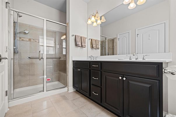 Bathroom, Dual Sink Vanities, Glass Shower, Interior