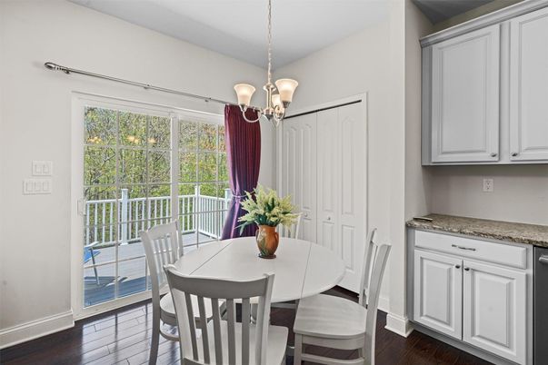 Chandelier, Dining room, Interior, Pendant Lights, Wood Texture Flooring