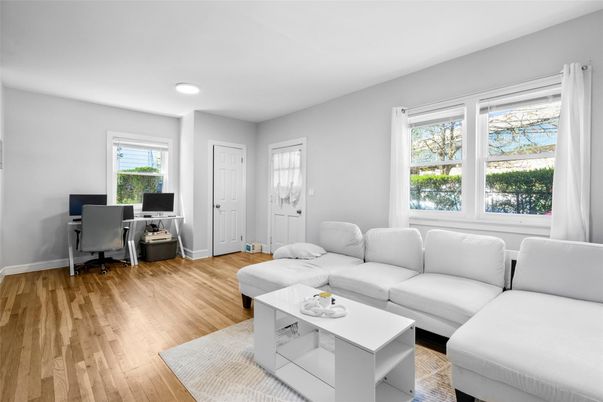 Home Office, Interior, Living room, Recessed Lighting, Wood Texture Flooring