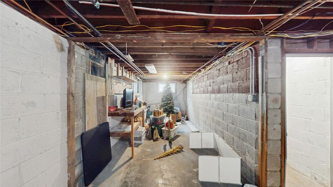 Interior, Stone Walls, Wooden Beams