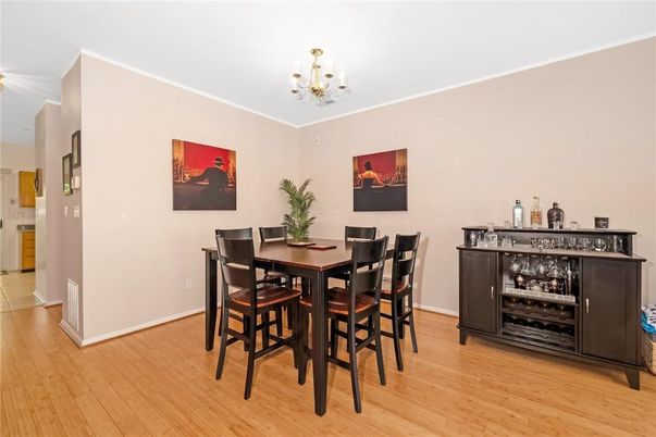 Chandelier, Dining room, Interior, Wood Texture Flooring