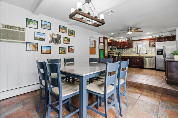 Dining room, Interior, Kitchen, Recessed Lighting, Stainless Steel Appliances