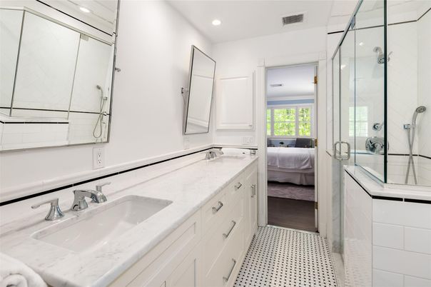 Bathroom, Bedroom, Dual Sink Vanities, Glass Shower, Interior, Recessed Lighting
