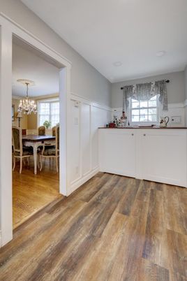 Chandelier, Dining room, Interior, Wood Texture Flooring