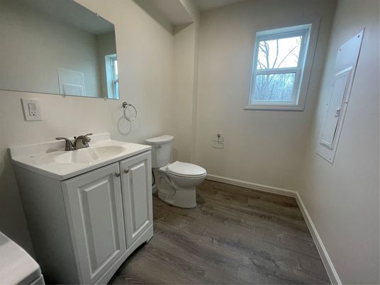 Bathroom, Dual Sink Vanities, Interior, Wood Texture Flooring