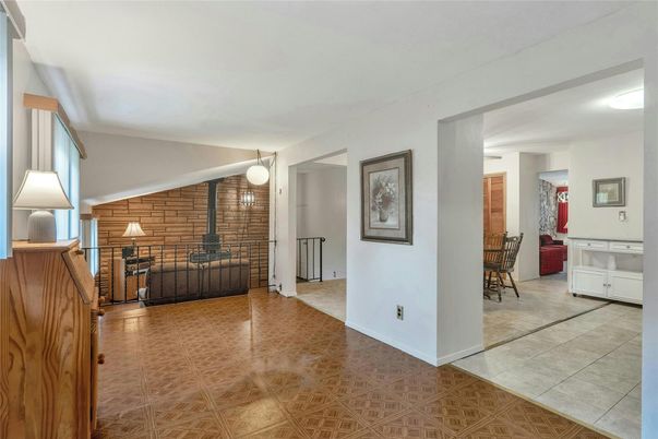 Dining room, Fireplace, Interior, Stone Walls