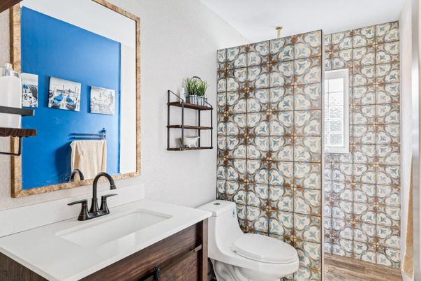 Bathroom, Interior, Wood Texture Flooring