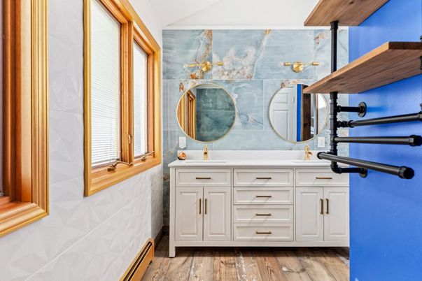 Bathroom, Interior, Wood Texture Flooring