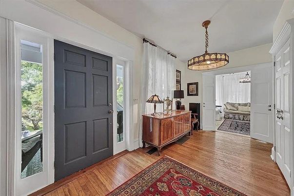 Bedroom, Interior, Pendant Lights, Wood Texture Flooring