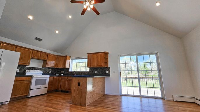 Interior, Kitchen, Recessed Lighting, Wood Texture Flooring