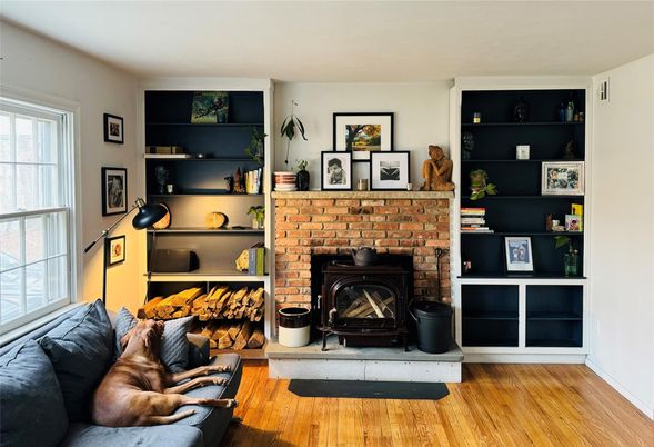 Fireplace, Interior, Wood Texture Flooring